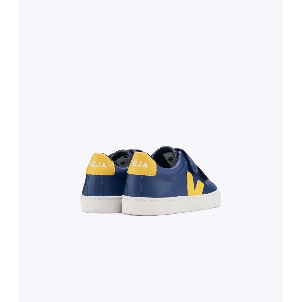 Veja ESPLAR LEATHER Tornacipő Gyerek Navy/Yellow | HU 813YXF